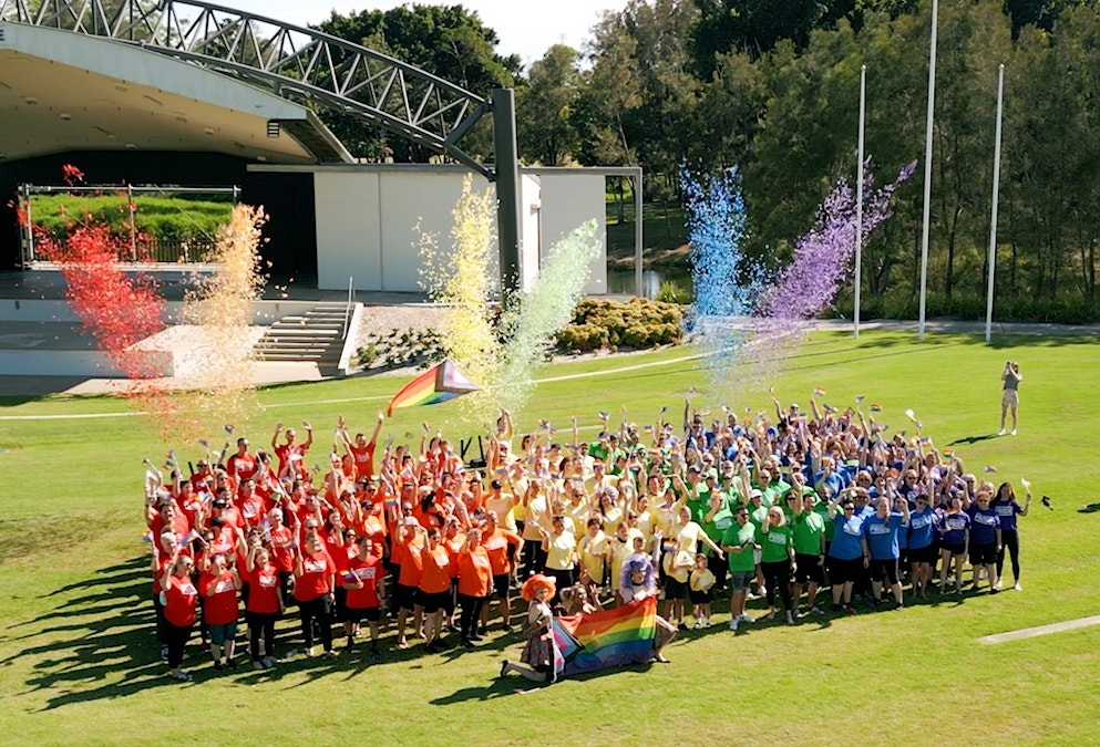 Human rainbow flag launches Moreton Bay PrideFest